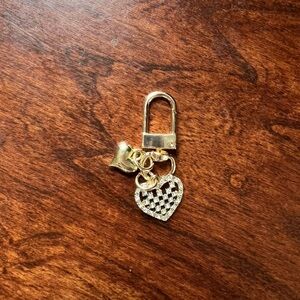 Gold Heart Lock Charm Keychain